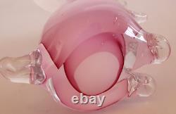 Vintage Murano Pink and Alabastro Glass Elephant, Attr.'Dinon', CAM Vetri 14cm