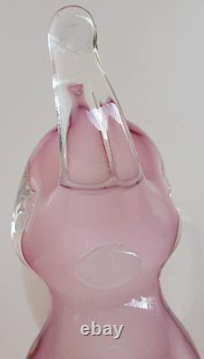 Vintage Murano Pink and Alabastro Glass Elephant, Attr.'Dinon', CAM Vetri 14cm