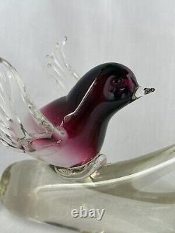 Vintage Murano Renato Anatra art glass lovebird figurines
