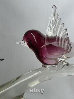 Vintage Murano Renato Anatra art glass lovebird figurines