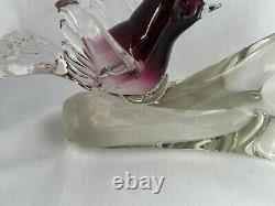 Vintage Murano Renato Anatra art glass lovebird figurines