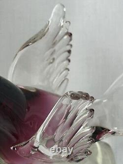 Vintage Murano Renato Anatra art glass lovebird figurines