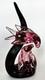 Vintage Murano Signed Oball, Pink Glass Birds on a Black Glass Branch