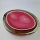 Vintage Murano Sommerso Glass Oval Shaped Geode Bowl Pink, White & Amber DAMAGED