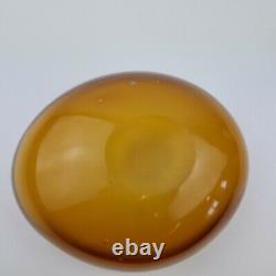 Vintage Murano Sommerso Glass Oval Shaped Geode Bowl Pink, White & Amber DAMAGED