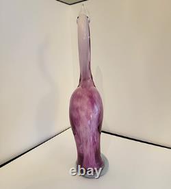 Vintage Murano Style Pink Art Glass Flamingo Figurine 13.5 Hand Blown