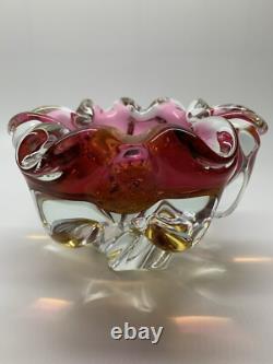 Vintage Murano, Vase-Cup rare, heavy artistic color, yellow-pink