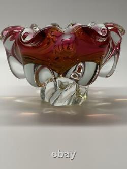 Vintage Murano, Vase-Cup rare, heavy artistic color, yellow-pink