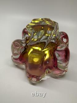 Vintage Murano, Vase-Cup rare, heavy artistic color, yellow-pink