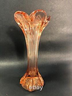 Vintage Murano Vase Trumpet Shaped Art Glass