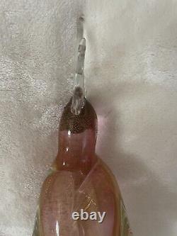 Vintage Murano Venetian Pink Gold Fleck Art Glass Cockatoo Bird 15