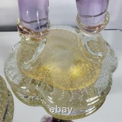 Vintage Murano Venetian Pink Purple Gold Art Glass Figurine Sculpture Man Lady Vintage Murano Venetian Pink Purple Gold Art Glass Figurine Sculpture Man Lady