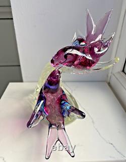 Vintage Murano Vincenzo Nason glass sculpture sommerso glass birds on branch 7H