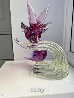 Vintage Murano Vincenzo Nason glass sculpture sommerso glass birds on branch 7H