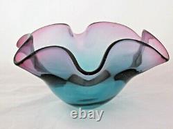 Vintage Murano sommerso venini fazzoletto art glass bowl 60's