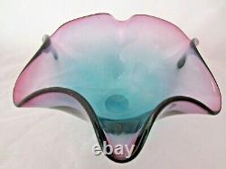 Vintage Murano sommerso venini fazzoletto art glass bowl 60's