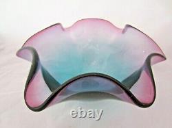 Vintage Murano sommerso venini fazzoletto art glass bowl 60's