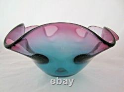 Vintage Murano sommerso venini fazzoletto art glass bowl 60's