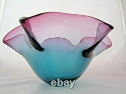 Vintage Murano sommerso venini fazzoletto art glass bowl 60's