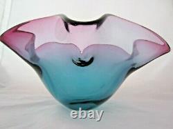 Vintage Murano sommerso venini fazzoletto art glass bowl 60's