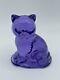 Vintage Neodymium Alexandrite Art Glass Cat Sitting Kitty Selenium GLOWS Pink