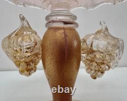 Vintage Original MURANO Art Glass SALVIATI Pink Aventurine Centrepiece Swan Set