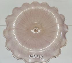 Vintage Original MURANO Art Glass SALVIATI Pink Aventurine Centrepiece Swan Set