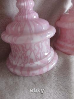 Vintage Pair of Welz Glass Trophy Vases