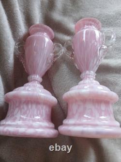 Vintage Pair of Welz Glass Trophy Vases