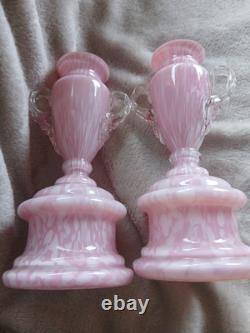 Vintage Pair of Welz Glass Trophy Vases