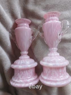 Vintage Pair of Welz Glass Trophy Vases