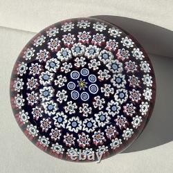 Vintage Peter McDougall Glass Studios Closepack Millefiori Pink Blue Paperweight
