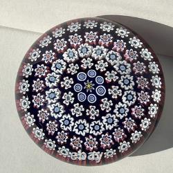 Vintage Peter McDougall Glass Studios Closepack Millefiori Pink Blue Paperweight