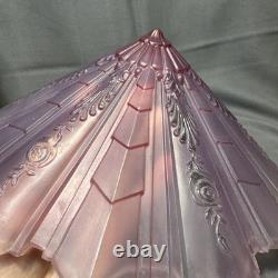 Vintage Pink Art Deco Glass Ceiling Light Shade 12 x 5 Floral
