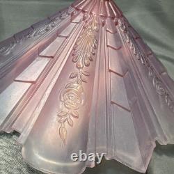 Vintage Pink Art Deco Glass Ceiling Light Shade 12 x 5 Floral