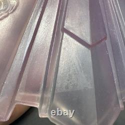 Vintage Pink Art Deco Glass Ceiling Light Shade 12 x 5 Floral