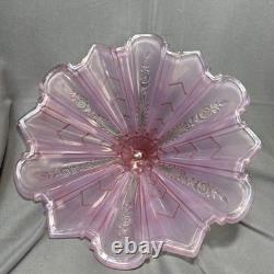 Vintage Pink Art Deco Glass Ceiling Light Shade 12 x 5 Floral