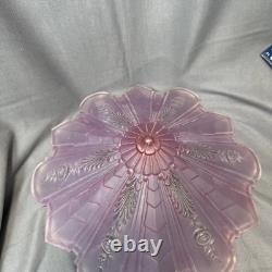 Vintage Pink Art Deco Glass Ceiling Light Shade 12 x 5 Floral