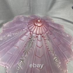 Vintage Pink Art Deco Glass Ceiling Light Shade 12 x 5 Floral