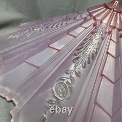 Vintage Pink Art Deco Glass Ceiling Light Shade 12 x 5 Floral