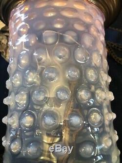 Vintage Pink Hobnail Ceiling Lamp Light Fixture chandelier Art Deco 24