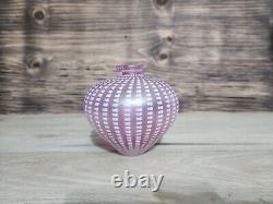 Vintage Pink Kosta Boda glass Minos vase designed by Bertil Vallien Signed