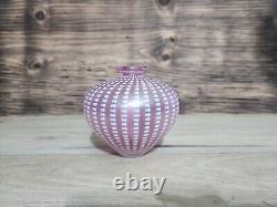 Vintage Pink Kosta Boda glass Minos vase designed by Bertil Vallien Signed