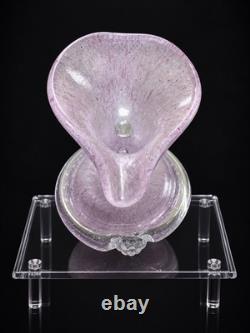 Vintage Pink Murano Style Art Glass Vase Pitcher Hand Blown Italian 5.75