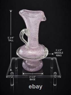 Vintage Pink Murano Style Art Glass Vase Pitcher Hand Blown Italian 5.75