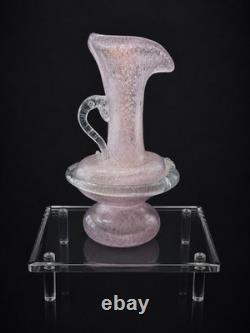 Vintage Pink Murano Style Art Glass Vase Pitcher Hand Blown Italian 5.75 Vintage Pink Murano Style Art Glass Vase Pitcher Hand Blown Italian 5.75