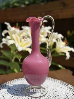 Vintage Pink Opaline Glass Vase