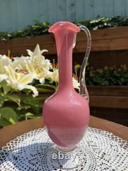 Vintage Pink Opaline Glass Vase
