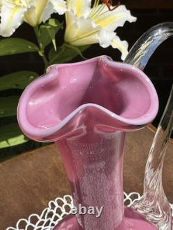 Vintage Pink Opaline Glass Vase