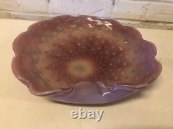 Vintage Pink and Purple Art Glass Controlled Bubble Decorative Centerpiece